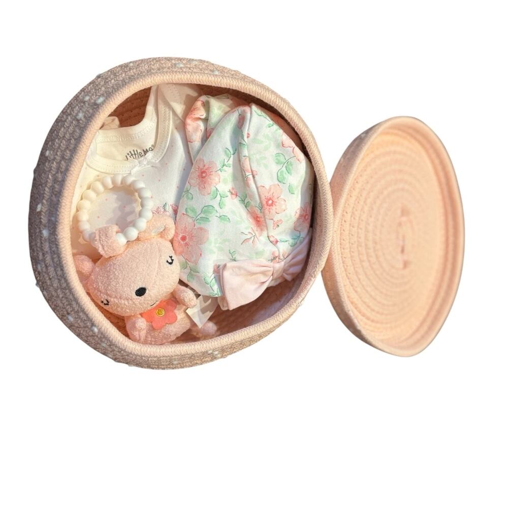 NWT Gorgeous baby shower basket and Newborn 
NWT Little me outfit